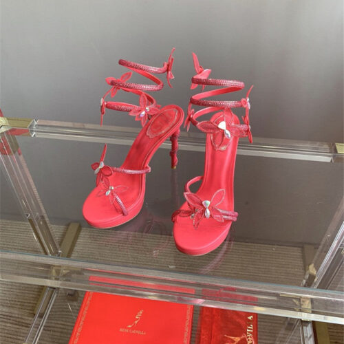 High Quality Luxury Rene Caovilla Crystal Butterfly High Heel Sandals – Style 84998 alternate view