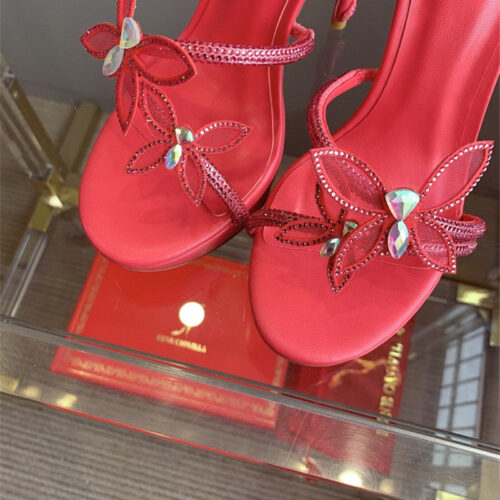 High Quality Luxury Rene Caovilla Crystal Butterfly High Heel Sandals – Style 84998 product detail