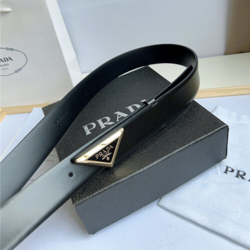 High Quality Luxury Prada Enamelled Metal Triangle Logo Belt – Style 00038 product detail
