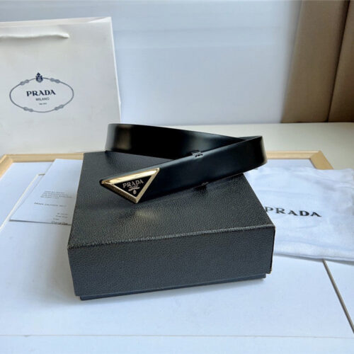 High Quality Luxury Prada Enamelled Metal Triangle Logo Belt – Style 00038 product detail