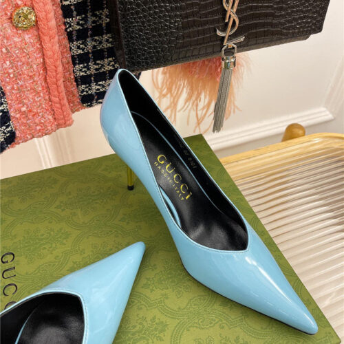 High Quality Luxury Gucci Metal Heel Pointed High Heels – Style 54387 product detail