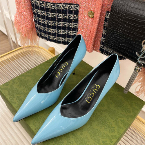 High Quality Luxury Gucci Metal Heel Pointed High Heels – Style 54387 alternate view
