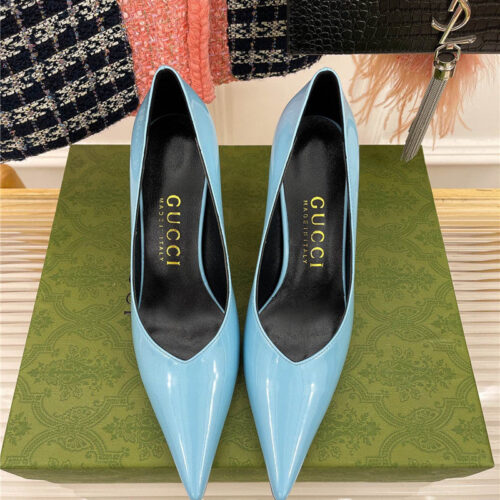 High Quality Luxury Gucci Metal Heel Pointed High Heels – Style 54387 product detail