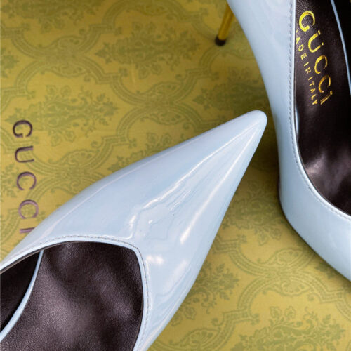 High Quality Luxury Gucci Metal Heel Pointed High Heels – Style 54387 product detail