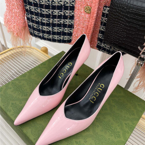 High Quality Luxury Gucci Metal Heel Pointed High Heels – Style 21619 alternate view
