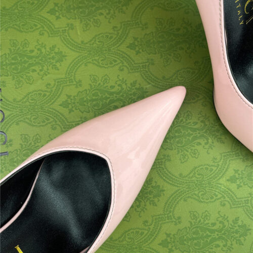 High Quality Luxury Gucci Metal Heel Pointed High Heels – Style 21619 product detail