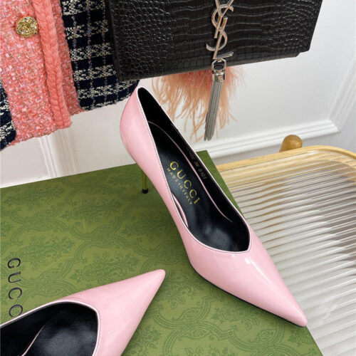 High Quality Luxury Gucci Metal Heel Pointed High Heels – Style 21619 product detail