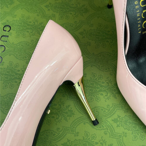 High Quality Luxury Gucci Metal Heel Pointed High Heels – Style 21619 product detail