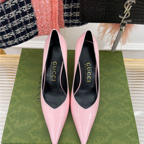 High Quality Luxury Gucci Metal Heel Pointed High Heels – Style 21619 product detail