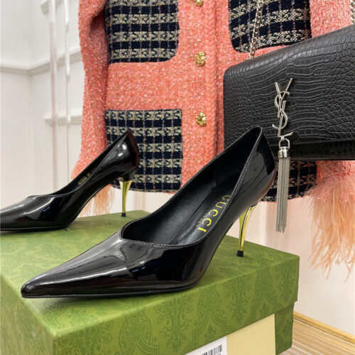 High Quality Luxury Gucci Metal Heel Pointed High Heels product detail