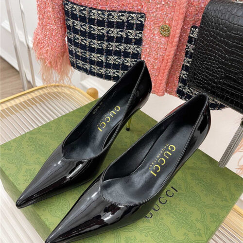 High Quality Luxury Gucci Metal Heel Pointed High Heels product detail
