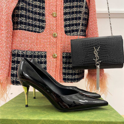 High Quality Luxury Gucci Metal Heel Pointed High Heels product detail