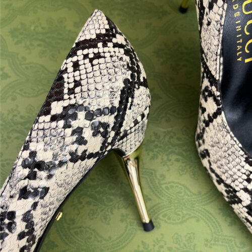 High Quality Luxury Gucci Metal Heel Pointed High Heels – Style 88851 product detail