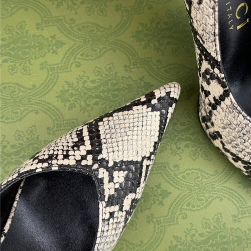 High Quality Luxury Gucci Metal Heel Pointed High Heels – Style 88851 product detail