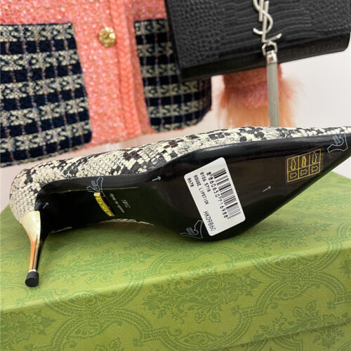 High Quality Luxury Gucci Metal Heel Pointed High Heels – Style 88851 product detail