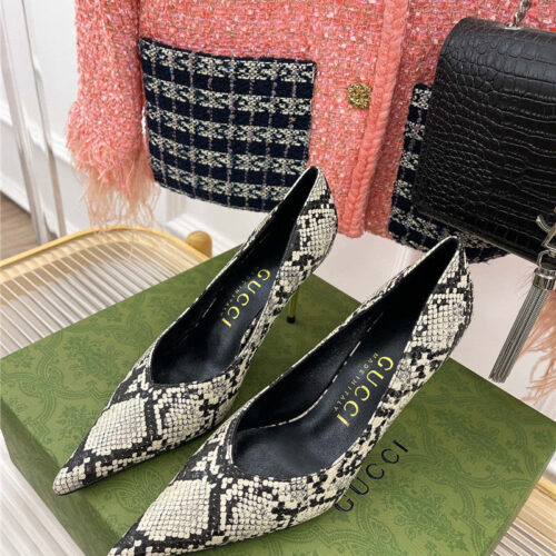 High Quality Luxury Gucci Metal Heel Pointed High Heels – Style 88851 product detail