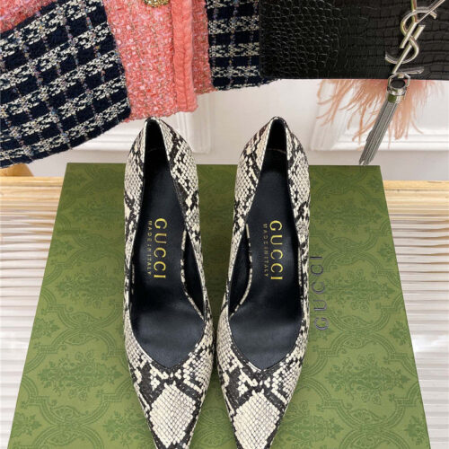 High Quality Luxury Gucci Metal Heel Pointed High Heels – Style 88851 alternate view