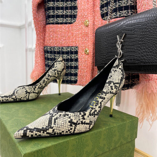 High Quality Luxury Gucci Metal Heel Pointed High Heels – Style 88851 product detail
