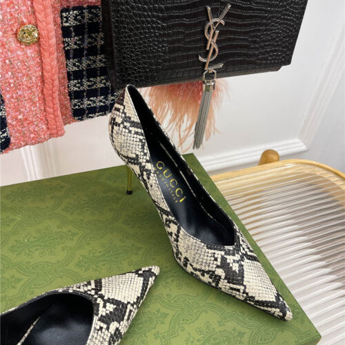 High Quality Luxury Gucci Metal Heel Pointed High Heels – Style 88851 product detail