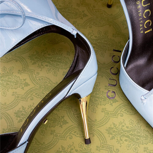 High Quality Luxury Gucci Metal Heel Pointed Sandals – Style 83763 product detail