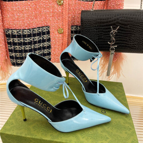 High Quality Luxury Gucci Metal Heel Pointed Sandals – Style 83763