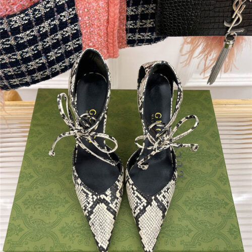 High Quality Luxury Gucci Metal Heel Pointed Sandals product detail