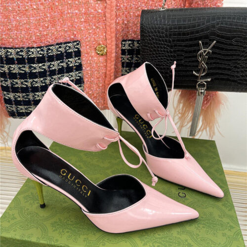 High Quality Luxury Gucci Metal Heel Pointed Sandals – Style 85459