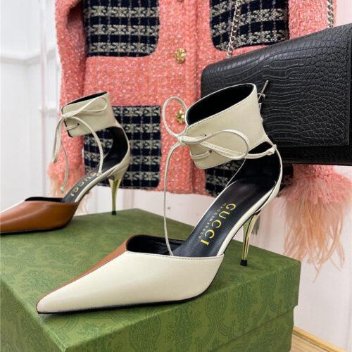 High Quality Luxury Gucci Metal Heel Pointed Sandals – Style 19923 product detail