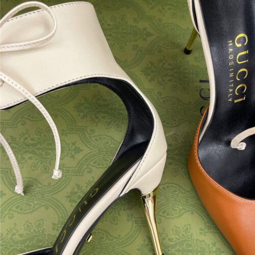 High Quality Luxury Gucci Metal Heel Pointed Sandals – Style 19923 product detail