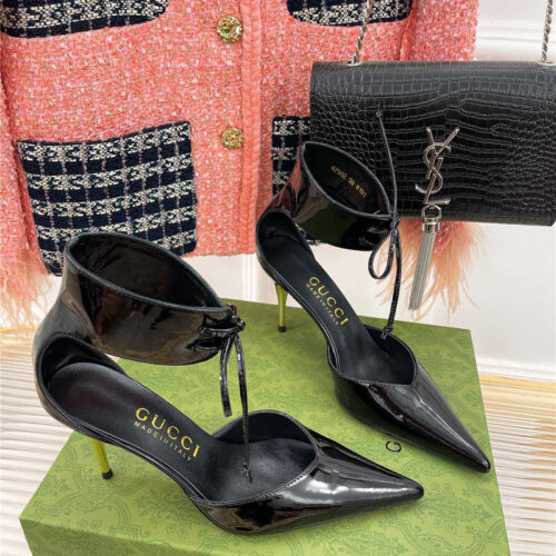 High Quality Luxury Gucci Metal Heel Pointed Sandals – Style 87155