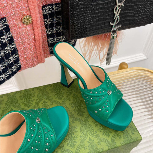 High Quality Luxury Gucci Platform Rivets High Heels – Style 91571 product detail