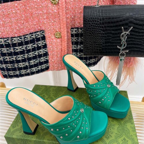 High Quality Luxury Gucci Platform Rivets High Heels – Style 91571