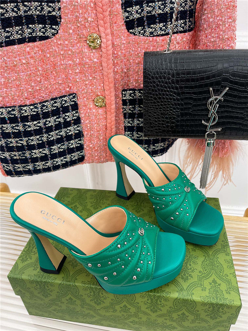 High Quality Luxury Gucci Platform Rivets High Heels – Style 91571