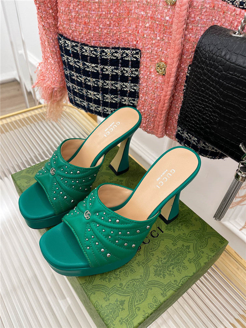 High Quality Luxury Gucci Platform Rivets High Heels – Style 91571 product detail