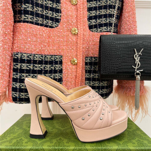High Quality Luxury Gucci Platform Rivets High Heels – Style 24339 alternate view