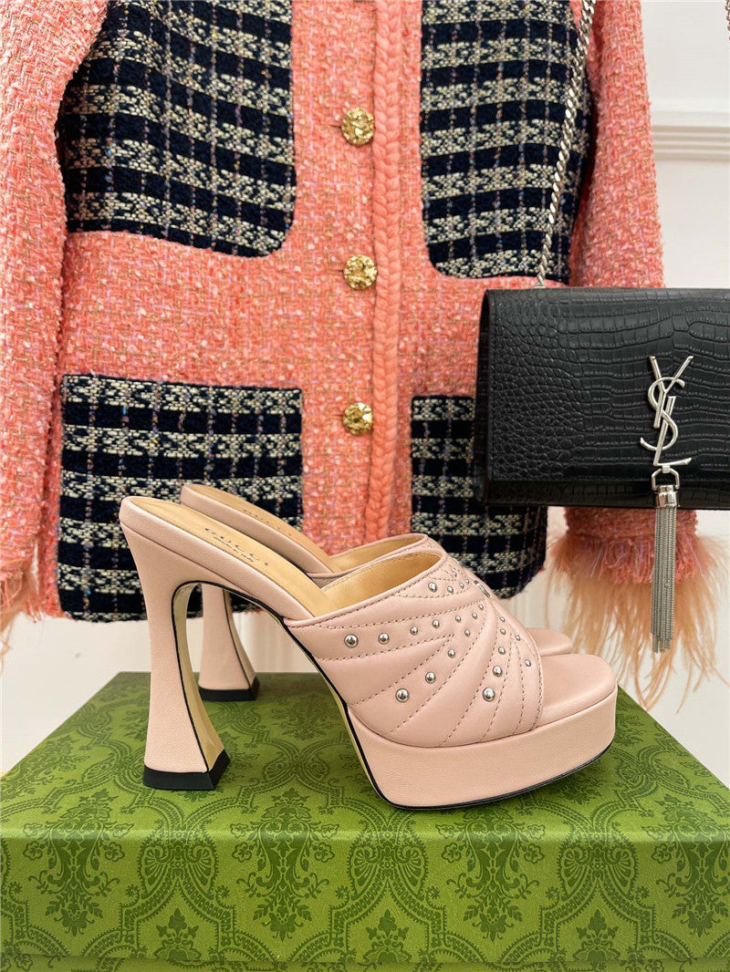 High Quality Luxury Gucci Platform Rivets High Heels – Style 24339 product detail