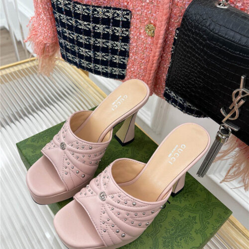 High Quality Luxury Gucci Platform Rivets High Heels – Style 24339 product detail