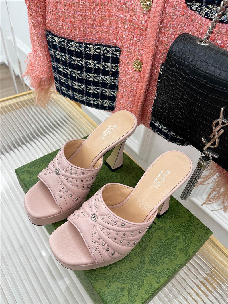 High Quality Luxury Gucci Platform Rivets High Heels – Style 24339 product detail