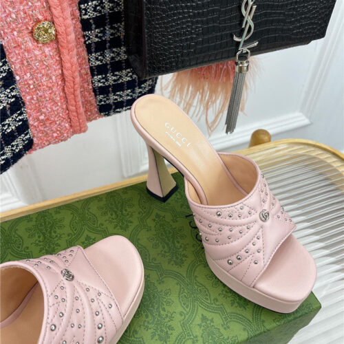 High Quality Luxury Gucci Platform Rivets High Heels – Style 24339 product detail