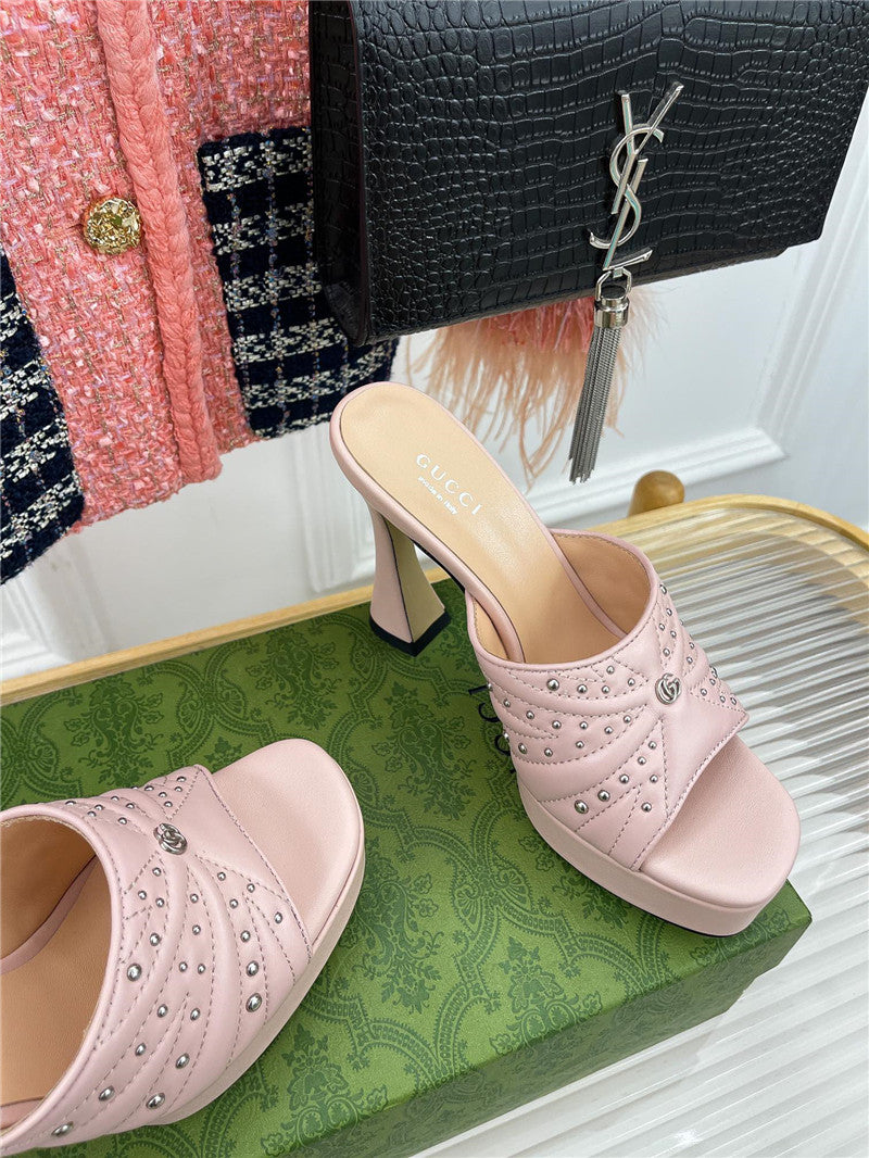 High Quality Luxury Gucci Platform Rivets High Heels – Style 24339 product detail