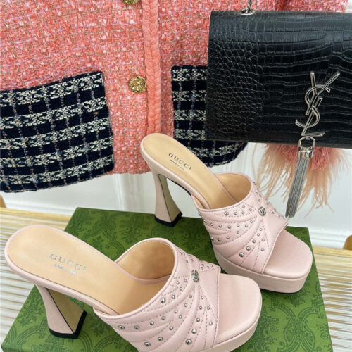 High Quality Luxury Gucci Platform Rivets High Heels – Style 24339