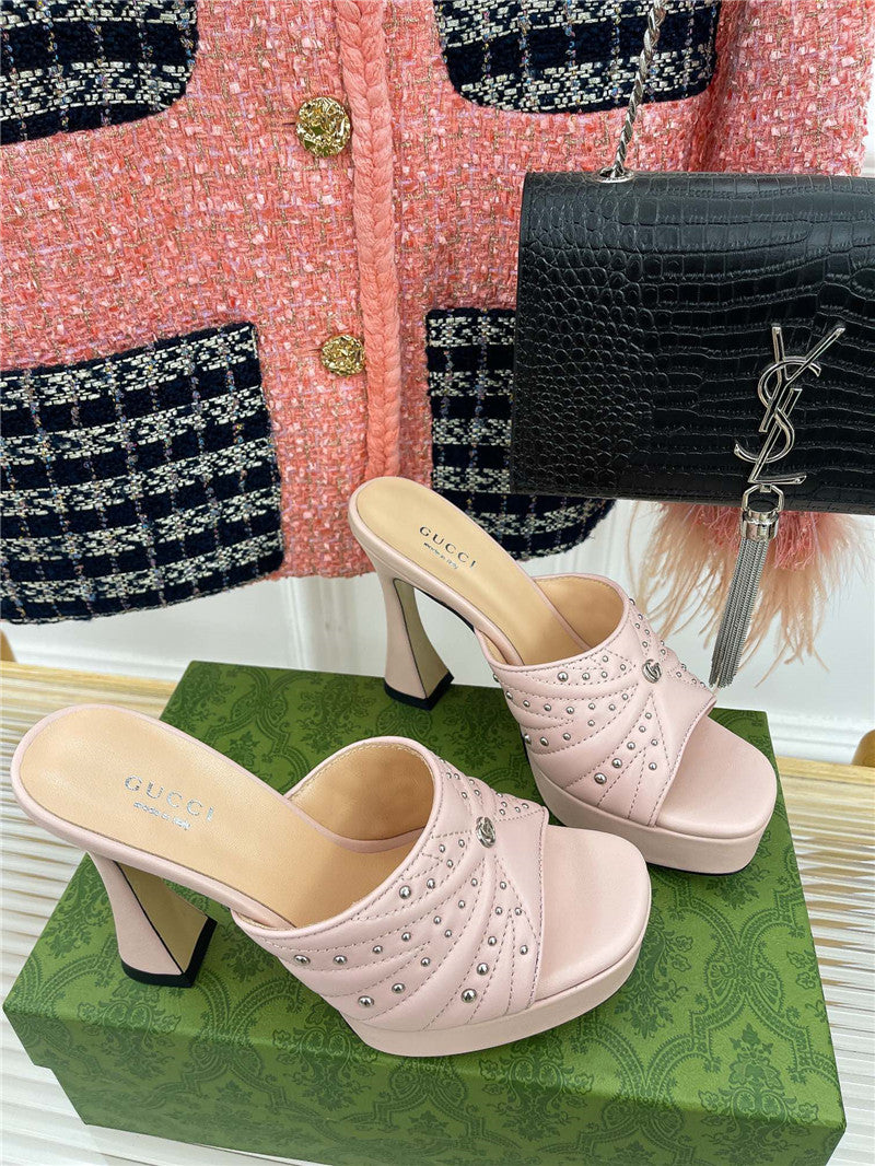 High Quality Luxury Gucci Platform Rivets High Heels – Style 24339
