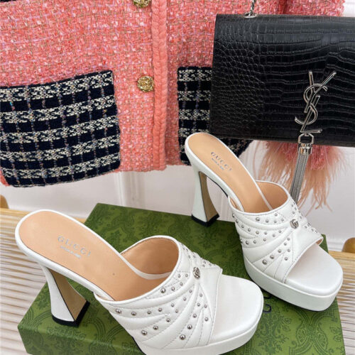 High Quality Luxury Gucci Platform Rivets High Heels