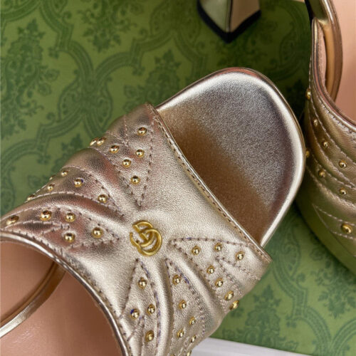 High Quality Luxury Gucci Platform Rivets High Heels – Style 55411 product detail