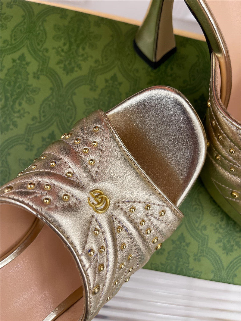 High Quality Luxury Gucci Platform Rivets High Heels – Style 55411 product detail