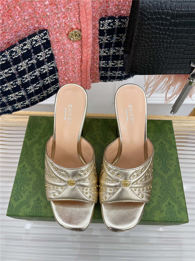 High Quality Luxury Gucci Platform Rivets High Heels – Style 55411 product detail