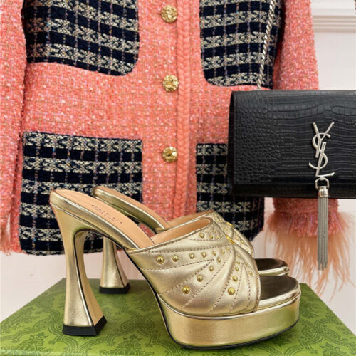 High Quality Luxury Gucci Platform Rivets High Heels – Style 55411 alternate view