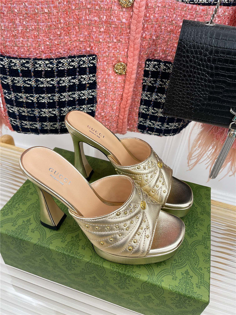 High Quality Luxury Gucci Platform Rivets High Heels – Style 55411
