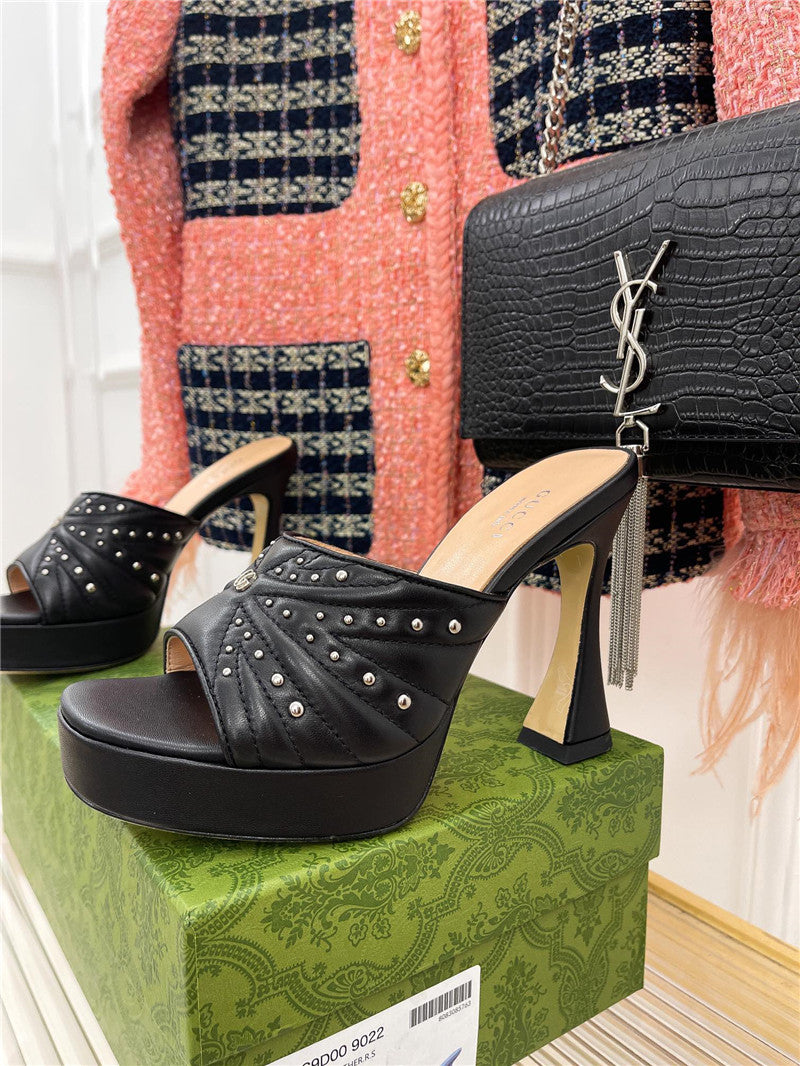 High Quality Luxury Gucci Platform Rivets High Heels – Style 53715 product detail