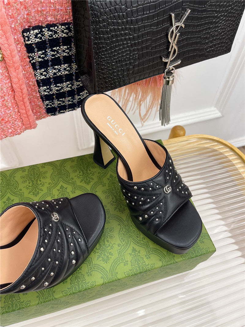 High Quality Luxury Gucci Platform Rivets High Heels – Style 53715 product detail